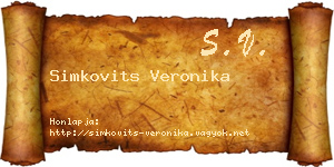 Simkovits Veronika névjegykártya